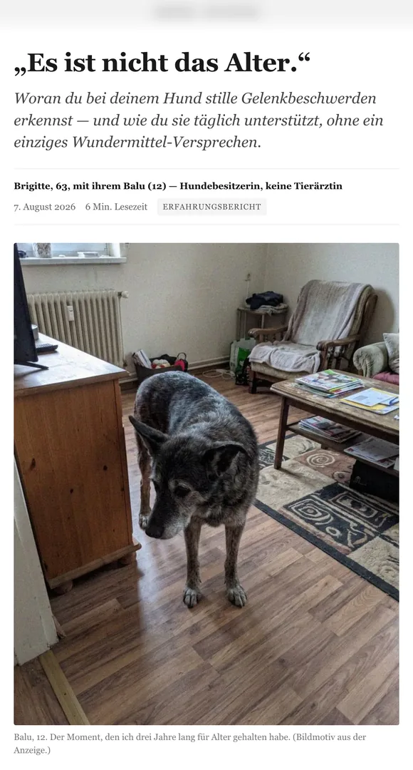 Pet supplement · Native ad, DE